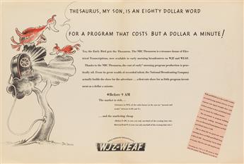 DR. SEUSS [THEODOR GEISEL]. Group of 4 color lithographed posters created for NBC Radio in the early 1930s.